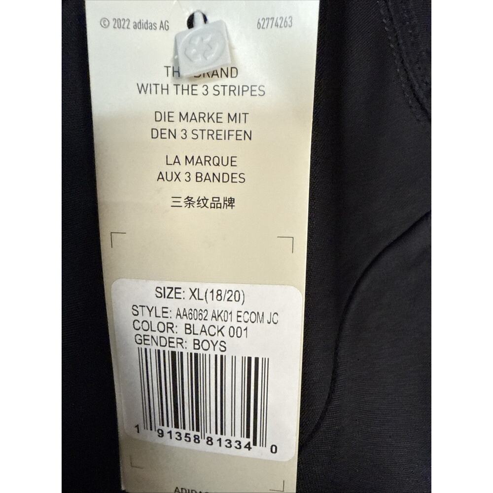 Boys Adidas Short Sleeve Active Top, Black, XL (18/20) - Picture 3 of 5